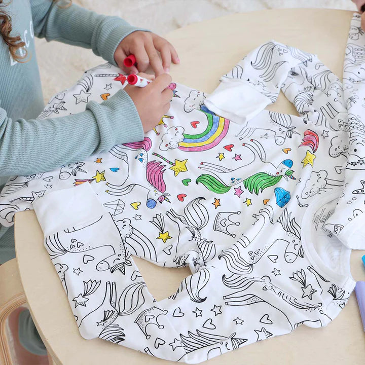 PYJAMA A COLORIER POUR ENFANT | ENSEMBLE DEUX PIÈCES | PYJACOLOR - 2