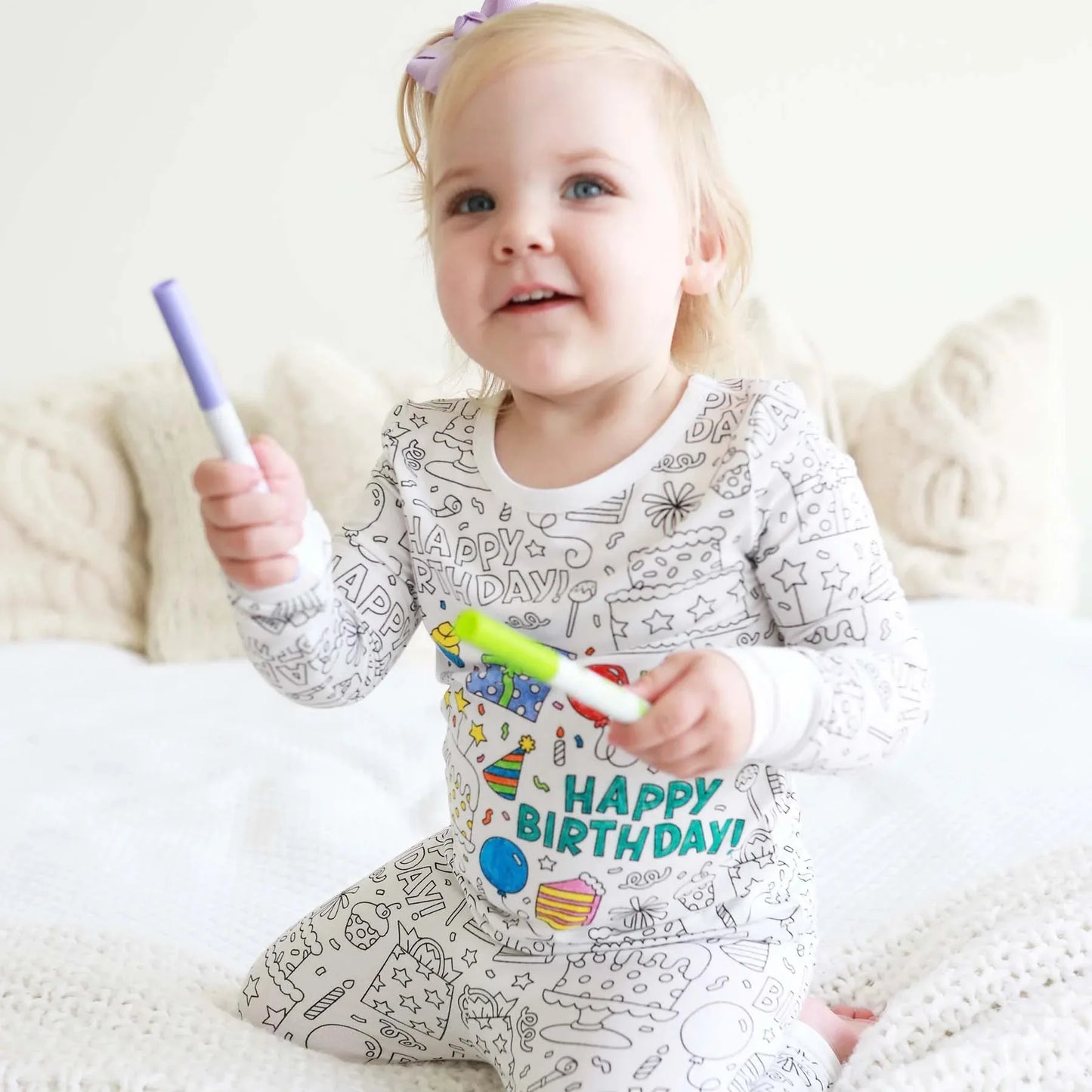 PYJAMA A COLORIER POUR ENFANT | ENSEMBLE DEUX PIÈCES | PYJACOLOR - 2