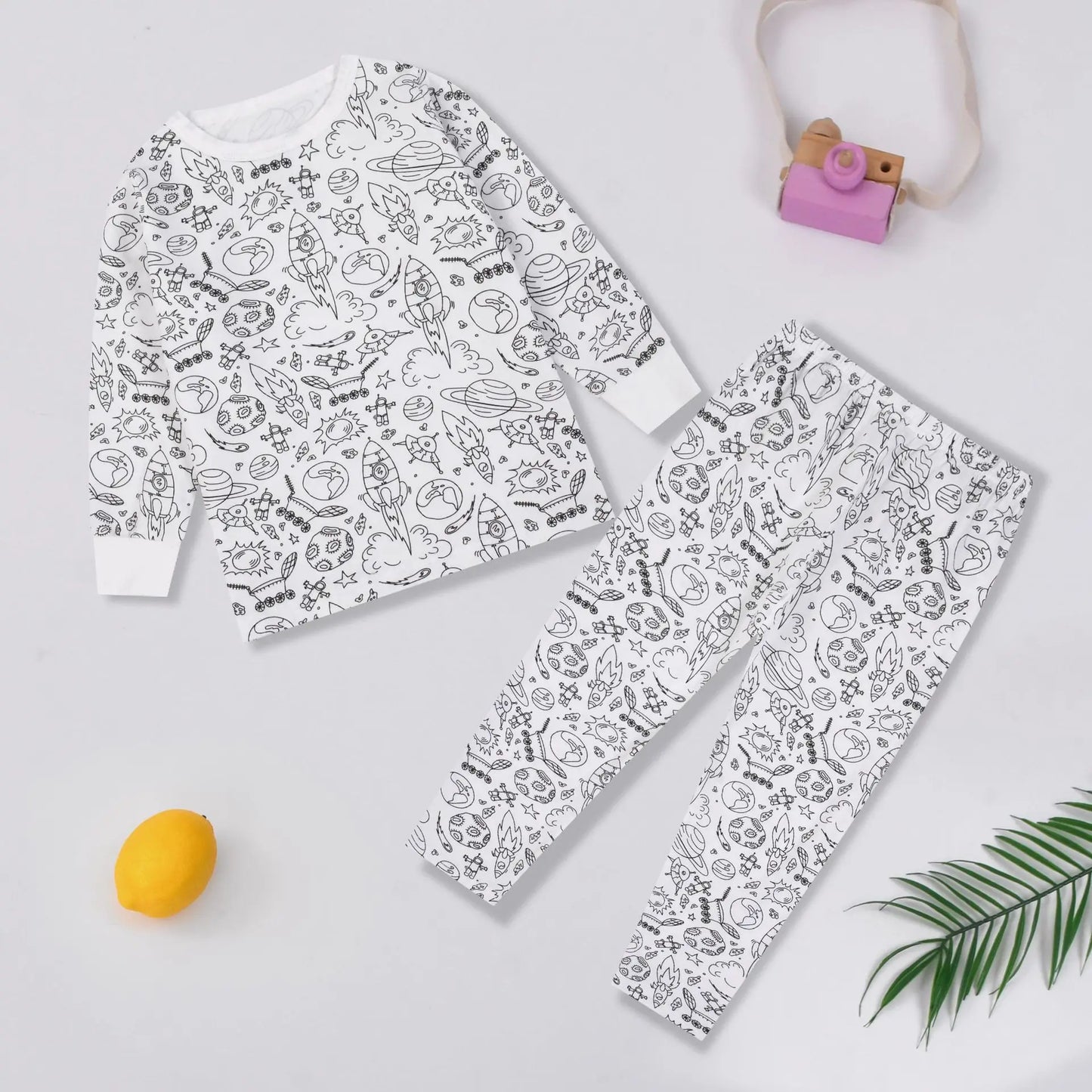 PYJAMA A COLORIER POUR ENFANT | ENSEMBLE DEUX PIÈCES | PYJACOLOR - 2