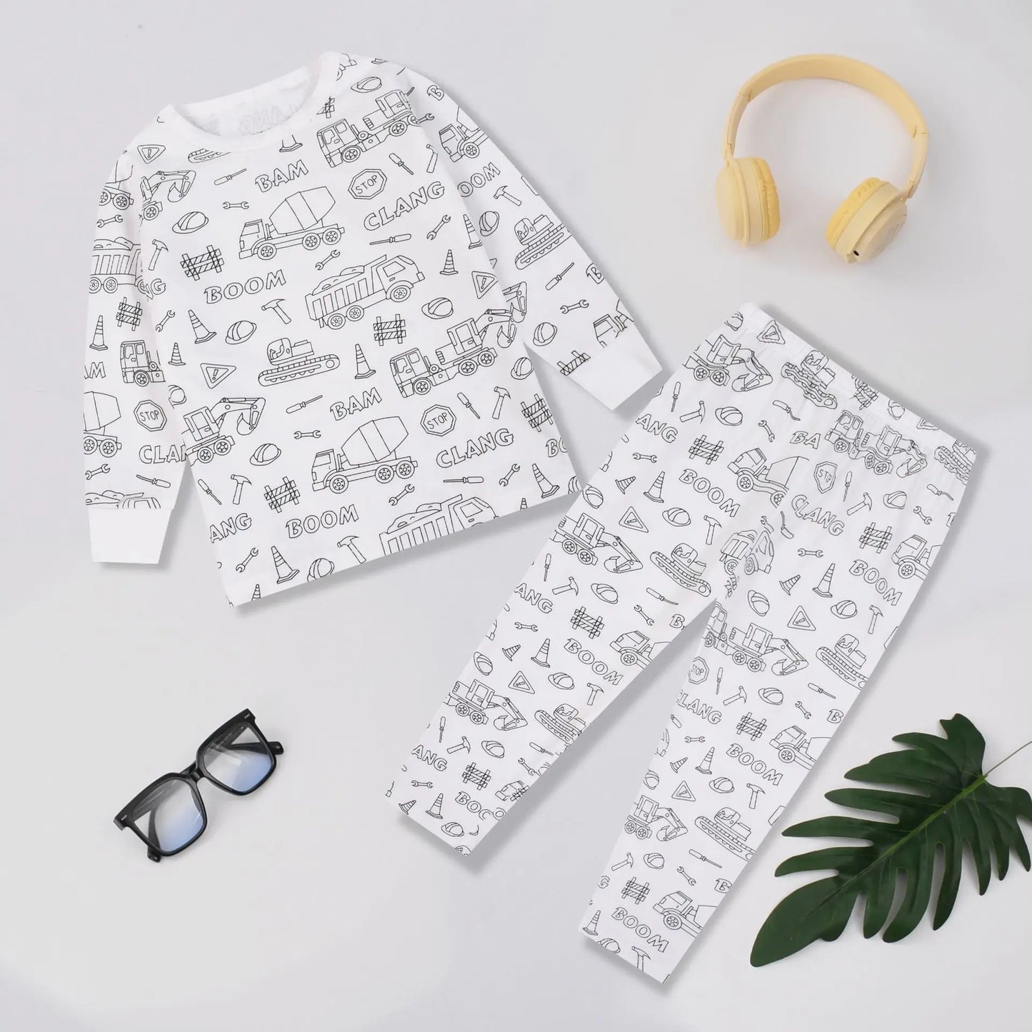 PYJAMA A COLORIER POUR ENFANT | ENSEMBLE DEUX PIÈCES | PYJACOLOR - 2