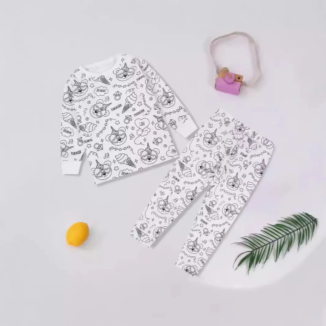 PYJAMA A COLORIER POUR ENFANT | ENSEMBLE DEUX PIÈCES | PYJACOLOR - 2