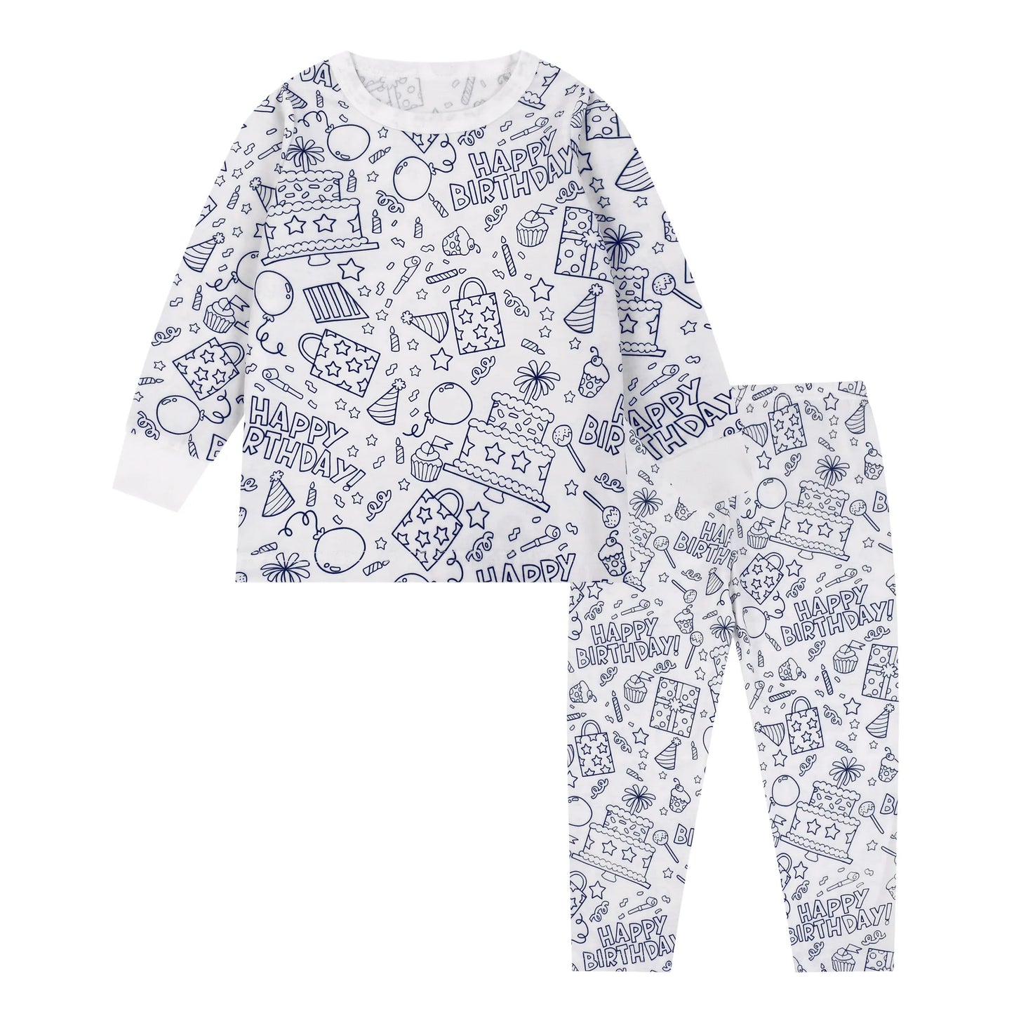 PYJAMA A COLORIER POUR ENFANT | ENSEMBLE DEUX PIÈCES | PYJACOLOR - 2