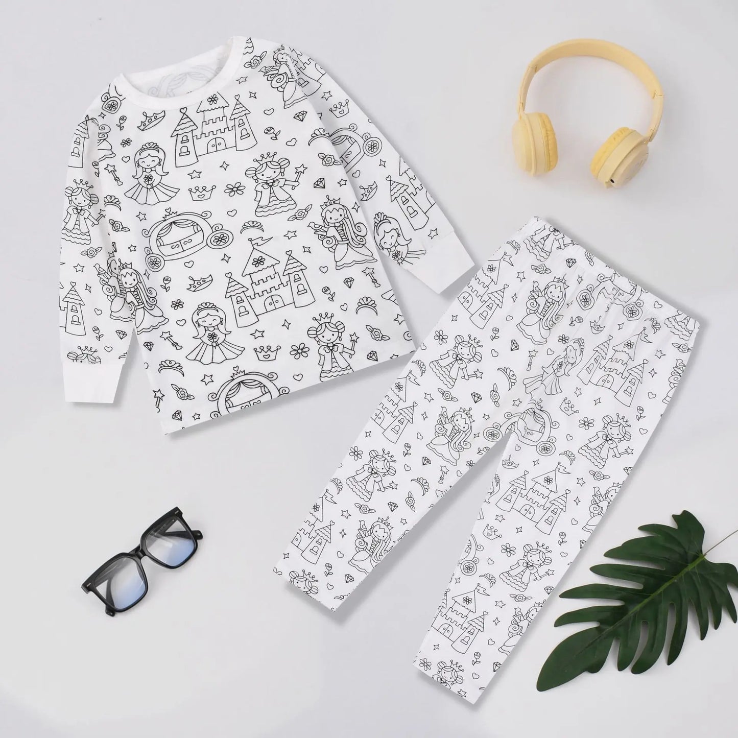 PYJAMA A COLORIER POUR ENFANT | ENSEMBLE DEUX PIÈCES | PYJACOLOR - 2