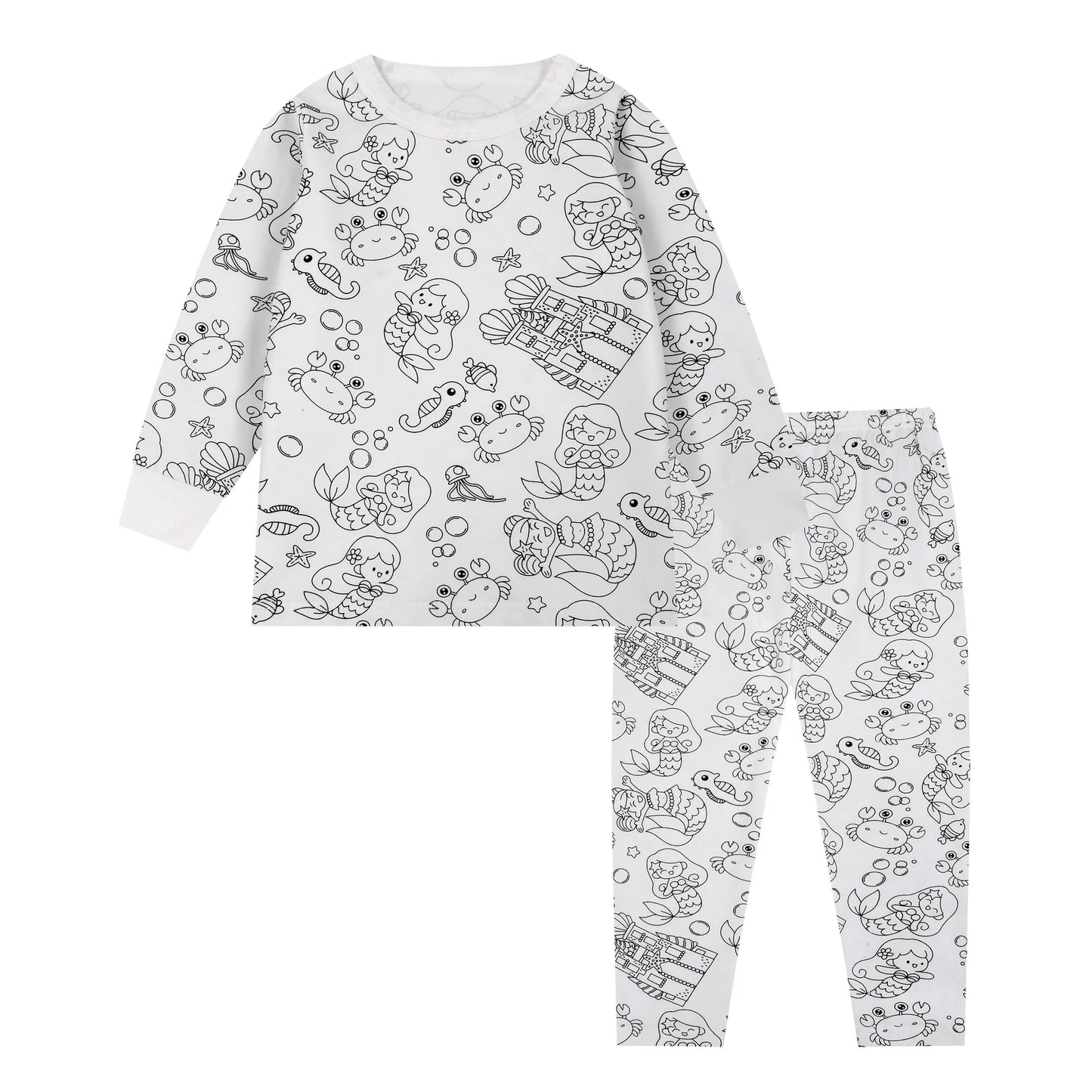 PYJAMA A COLORIER POUR ENFANT | ENSEMBLE DEUX PIÈCES | PYJACOLOR - 2